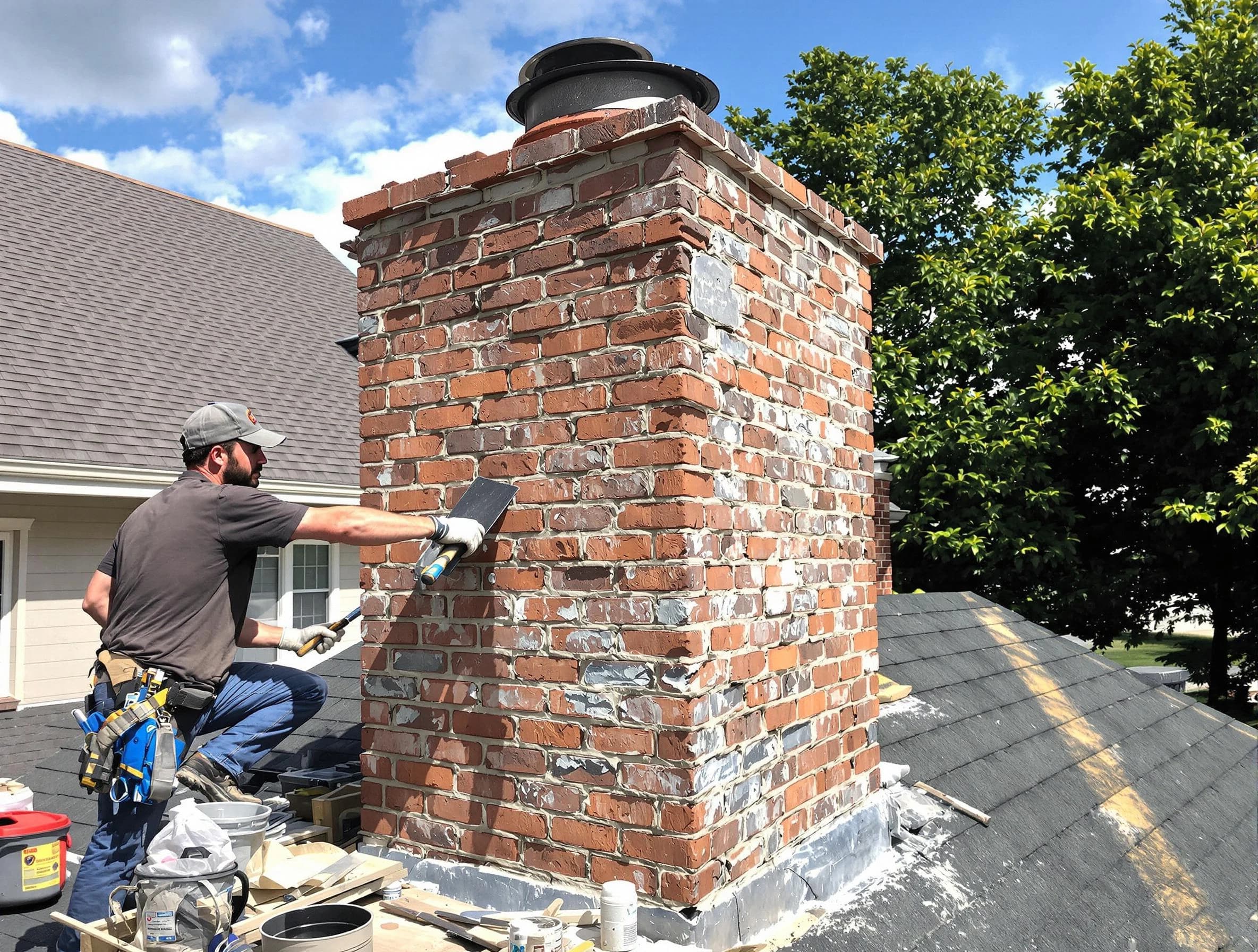 Completed chimney rebuild by Jeannette Chimney Sweep in Jeannette, PA