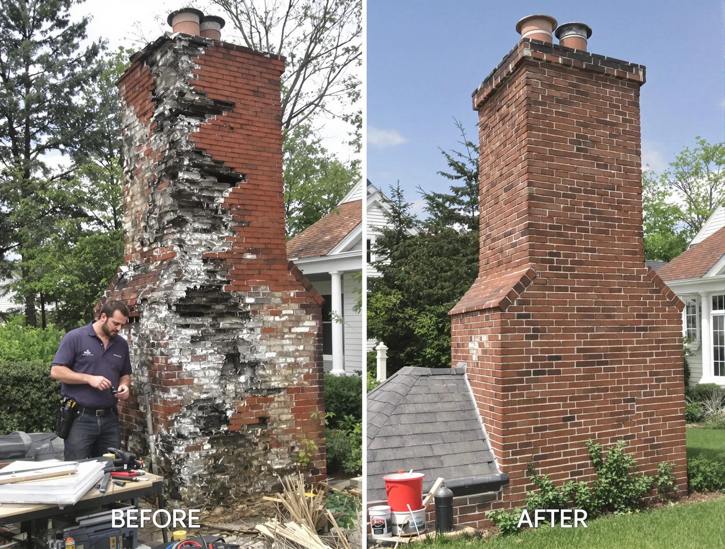 Jeannette Chimney Sweep performing a full chimney restoration in Jeannette, PA