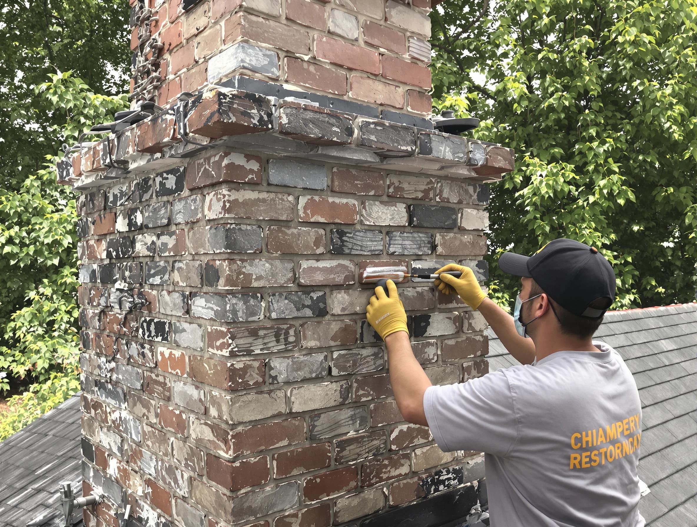 In-progress chimney restoration by Jeannette Chimney Sweep in Jeannette, PA