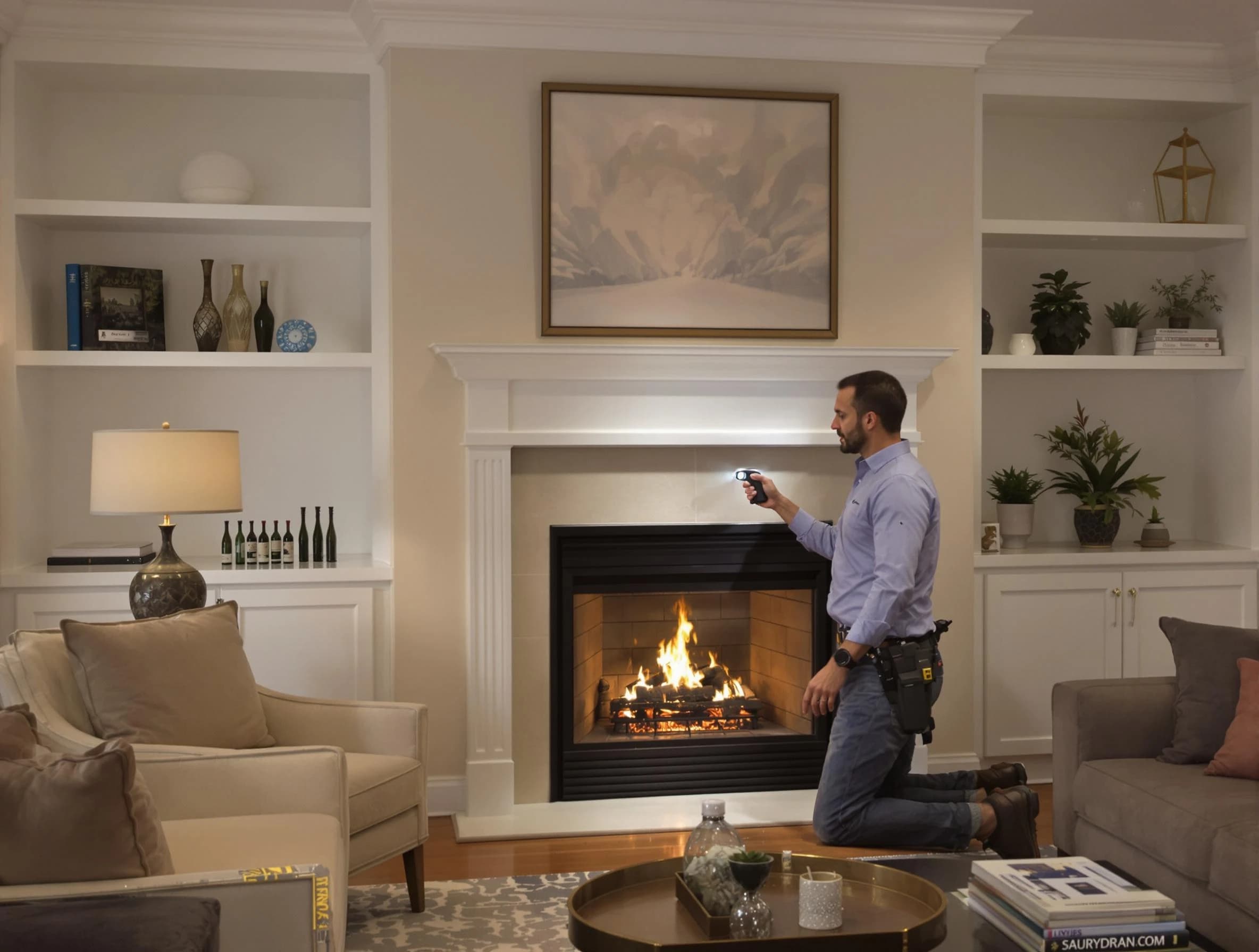 Jeannette Chimney Sweep conducting a fireplace safety inspection in Jeannette, PA