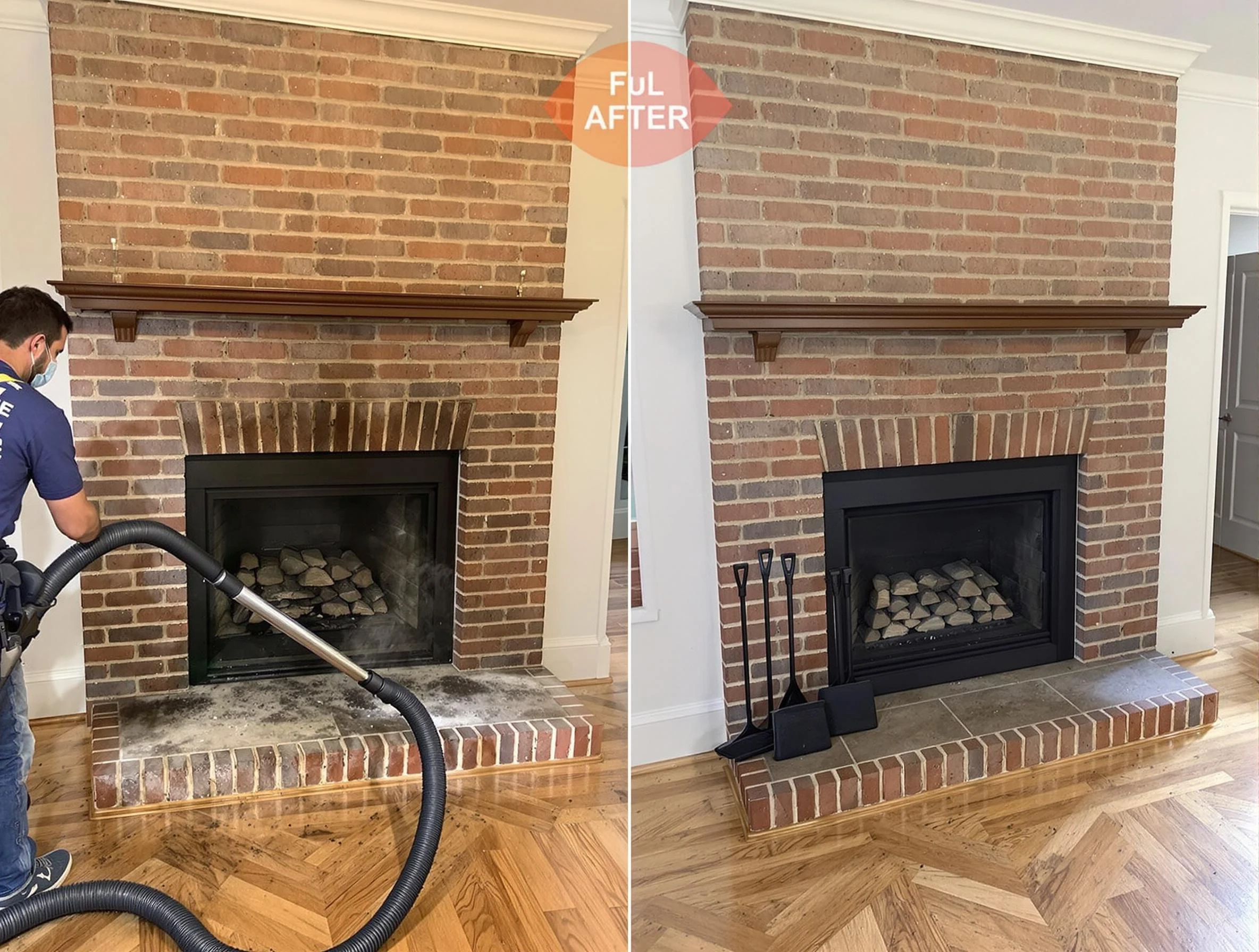 Jeannette Chimney Sweep carefully sanitizing a fireplace in Jeannette, PA