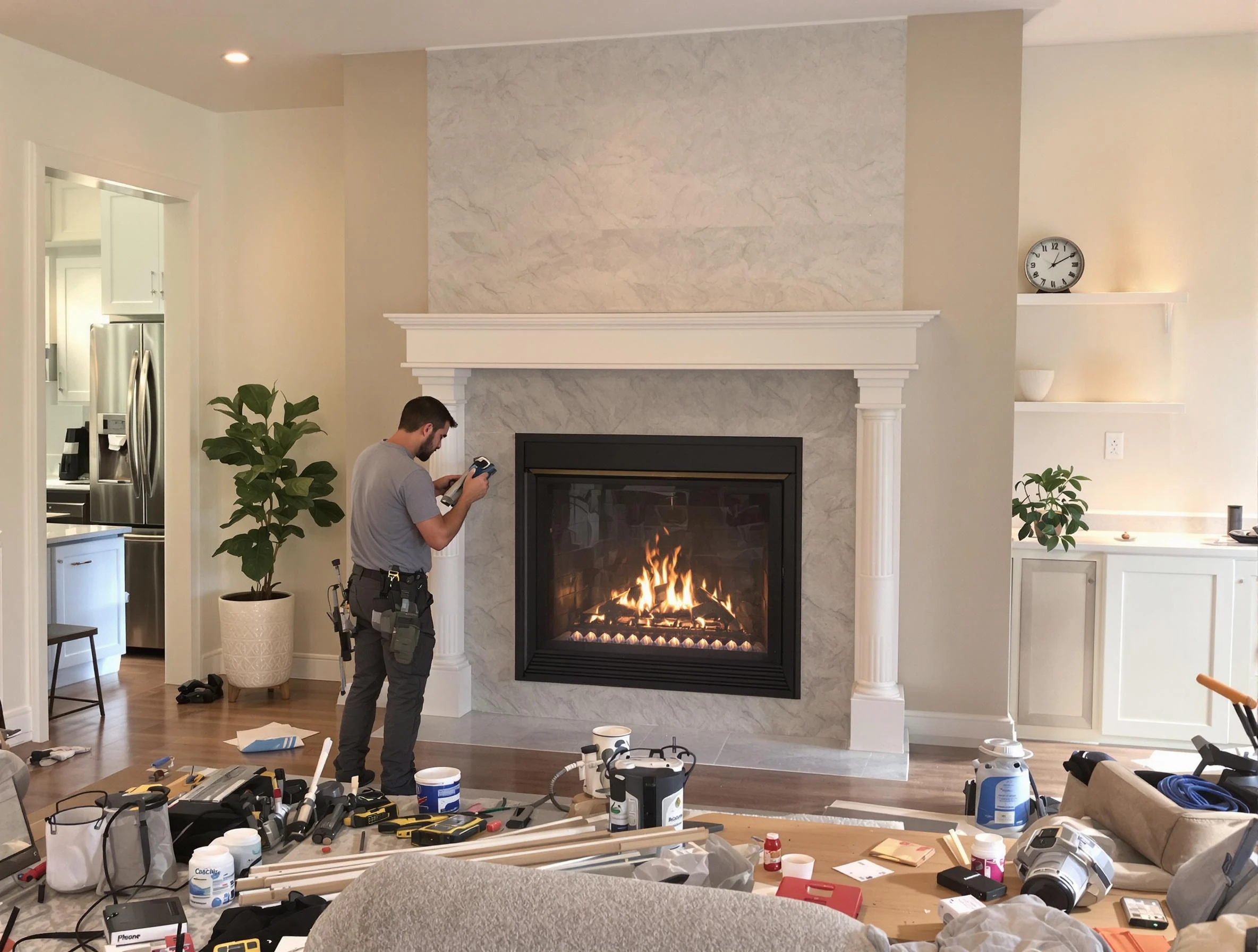 Newly installed fireplace by Jeannette Chimney Sweep in Jeannette, PA